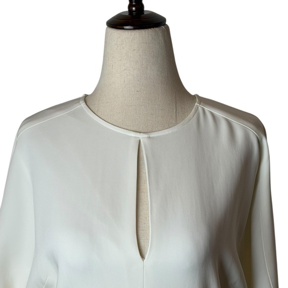 Karen Millen Dress Women 8 White Viscose Crepe Long Sleeve Midi NWT Bridal - Picture 4 of 11